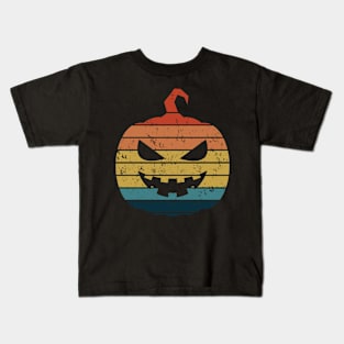 Retro Sunset Pumpkin Kids T-Shirt